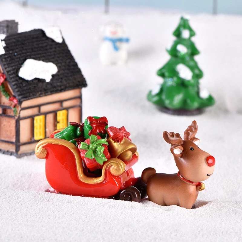 1pc Ornamen Miniatur Santa Claus Elk Snowman Untuk Dekorasi Natal