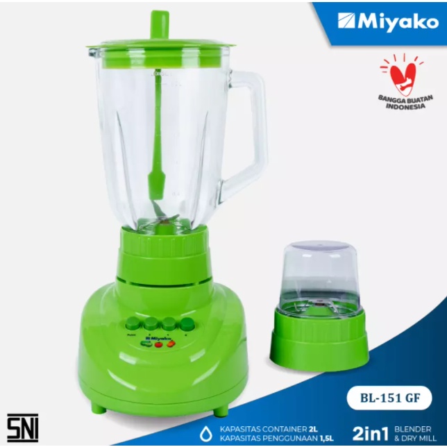 Miyako BL151GF – Blender Kaca 1.5 Liter 2in1