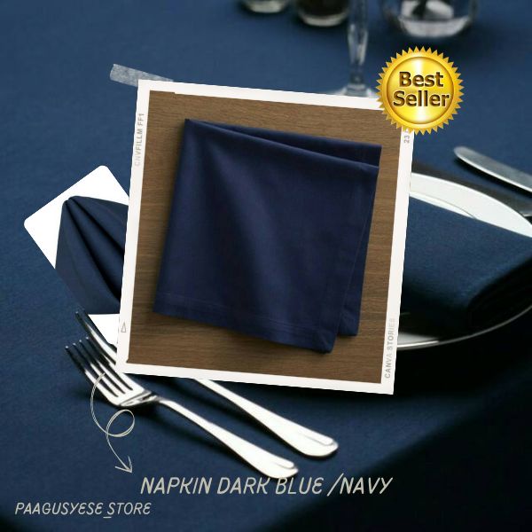 Napkin resto Serbet Napkin Hotel Serbet dark blue / napkin navy /napkin serbet makan full cotton/ So