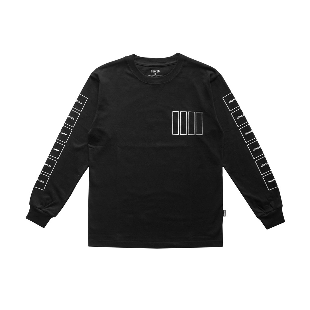 HUSTED KAOS TANGAN PANJANG HITAM FLAG
