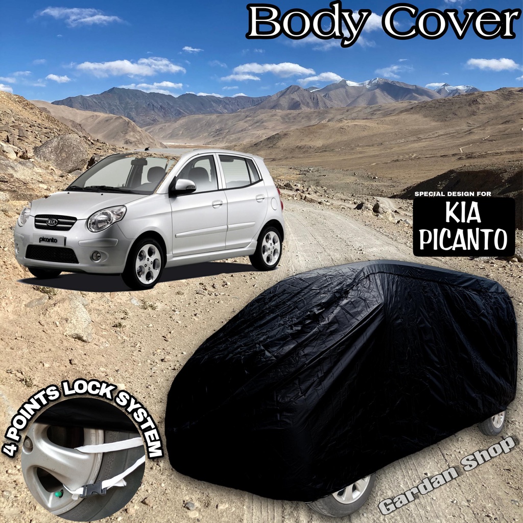 Sarung Mobil KIA PICANTO Hitam POLOS Body Cover Kia Picanto Full Black