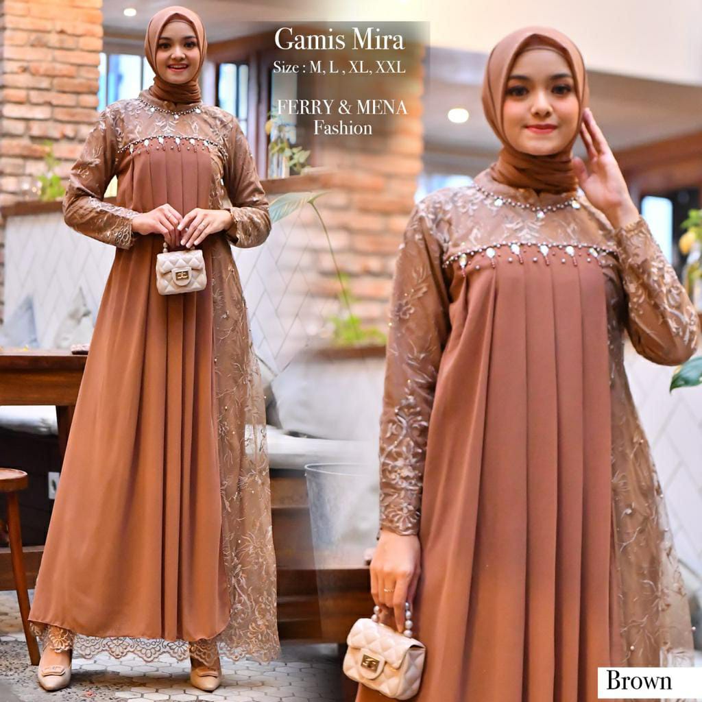 NEW ARRIVAL Bisa JUMBO- Dress Brukat Gamis Brukat Premium Myra Mira Terbaru 2022 | Dress Kekinian Baju Lamaran Tunangan Wisuda