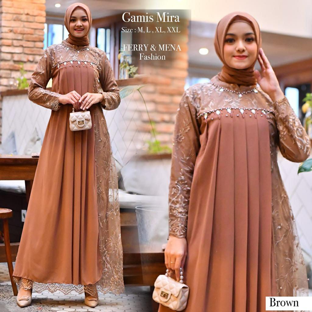 NEW ARRIVAL Bisa JUMBO- Dress Brukat Gamis Brukat Premium Myra Mira Terbaru 2022 | Dress Kekinian Baju Lamaran Tunangan Wisuda