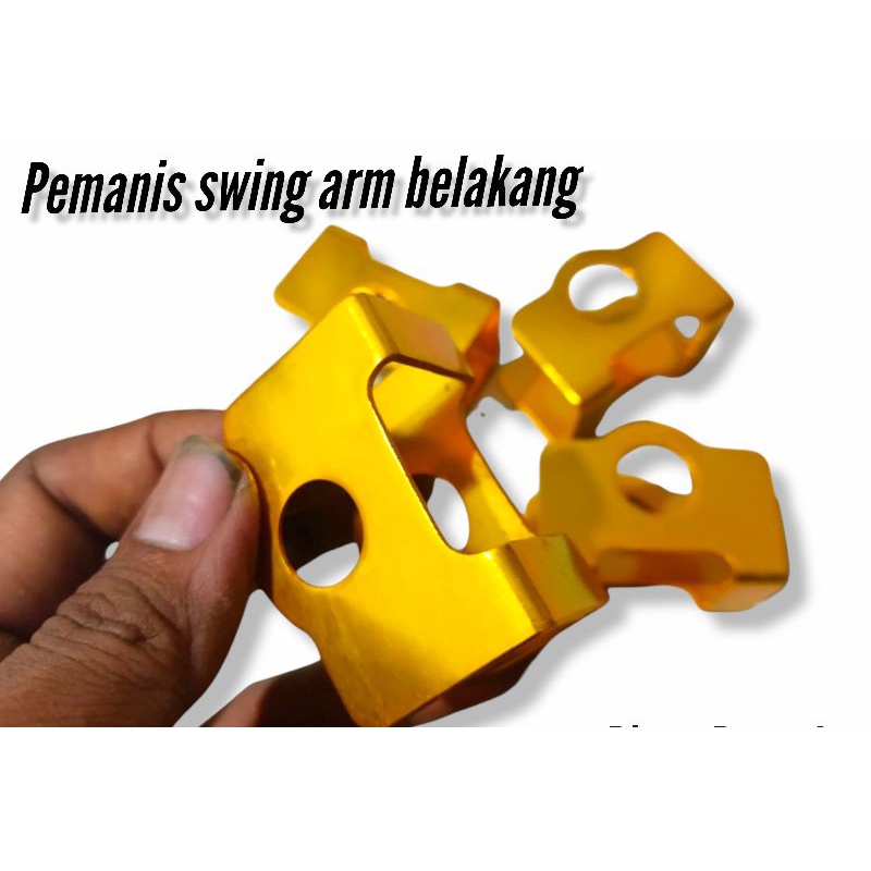 Cover pemanis swing arm belakang cover pemanis baut as roda belakang cover pemanis stelan arm almunium 1ser sepasang