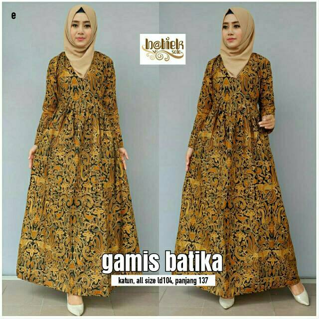 Long Dress batik gamis batika nadine, manggar, kobis, raisa, kupu, padi, ulir, manis, gendis, sekar