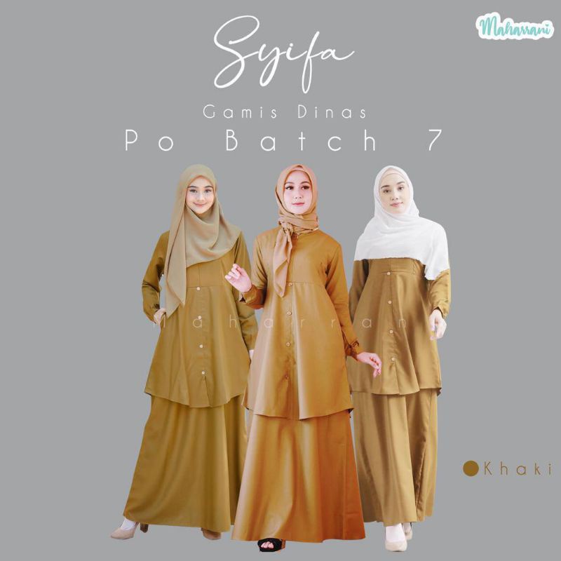 Seragam pns khaki syifa dress wanita terbaru baju kerja wanita toyobo Seragam Pemda pns khakya