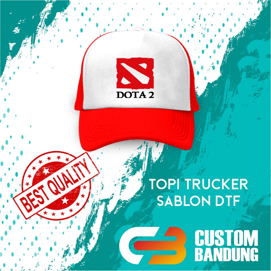 Topi Trucker DOTA  Pria Wanita Topi Jaring Aura Jala Trucker Cap Bisa Tulis Nama Bisa COD Original High Premium Quality