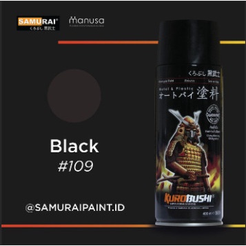 Samurai Paint Standard colurs #109 Black ( Isi 400 Ml & warna hitam ) solid colour Samurai paint Sta