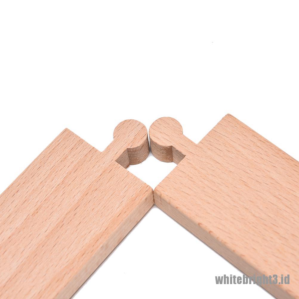(white3) 1pc Mainan Track Kereta Api Lurus Bahan Kayu Untuk Semua Merk
