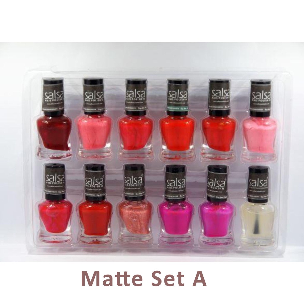 Salsa Nail Polish (Ecer) Nude Series 01  Nude 02 Matte Set A Glossy Set B Cat kuku (KIM)