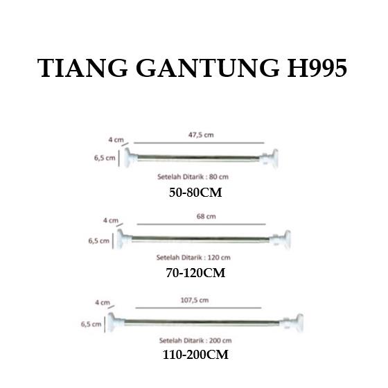 Grosir - H995 Tiang Gantungan Flexible / Batang Jemuran / Tiang Jemuran Baju / Tiang Gantungan Baju