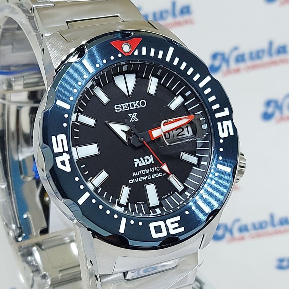 Seiko Prospex SRPE27K1 Monster Divers PADI Black Dial - Jam Tangan Pria SRPE27 Blue Bezel