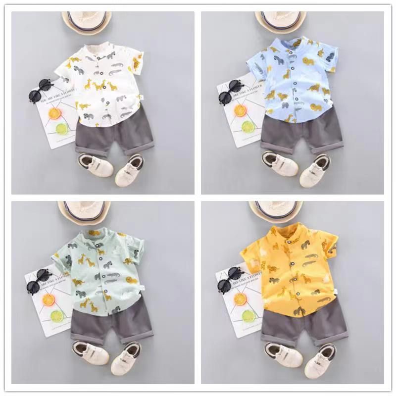 Setelan Kemeja Anak Cowok IMPORT size 6-36 Bulan Motif Random / request by chat