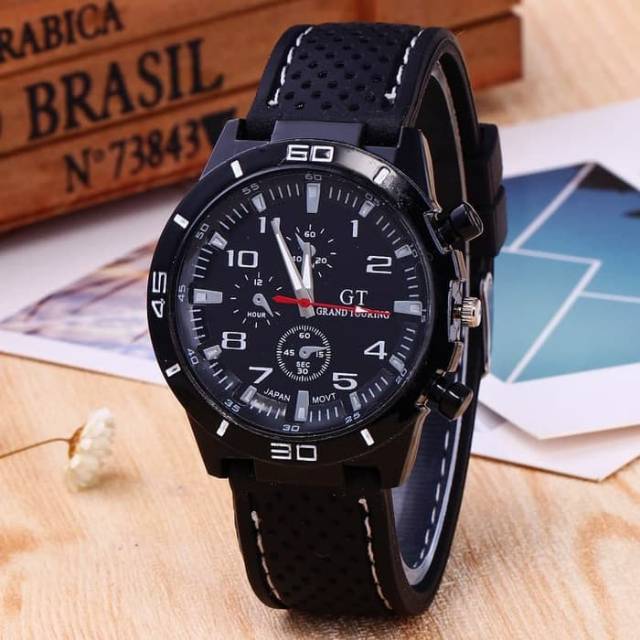JAM TANGAN GT(Grand Touring) SPORT DIAL BLACK WHITE