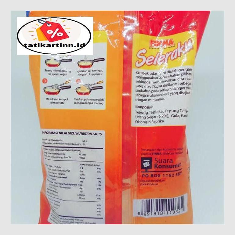 

S50Tat Finna Kerupuk Seleraku Udang 200Gr Atr05Ytt