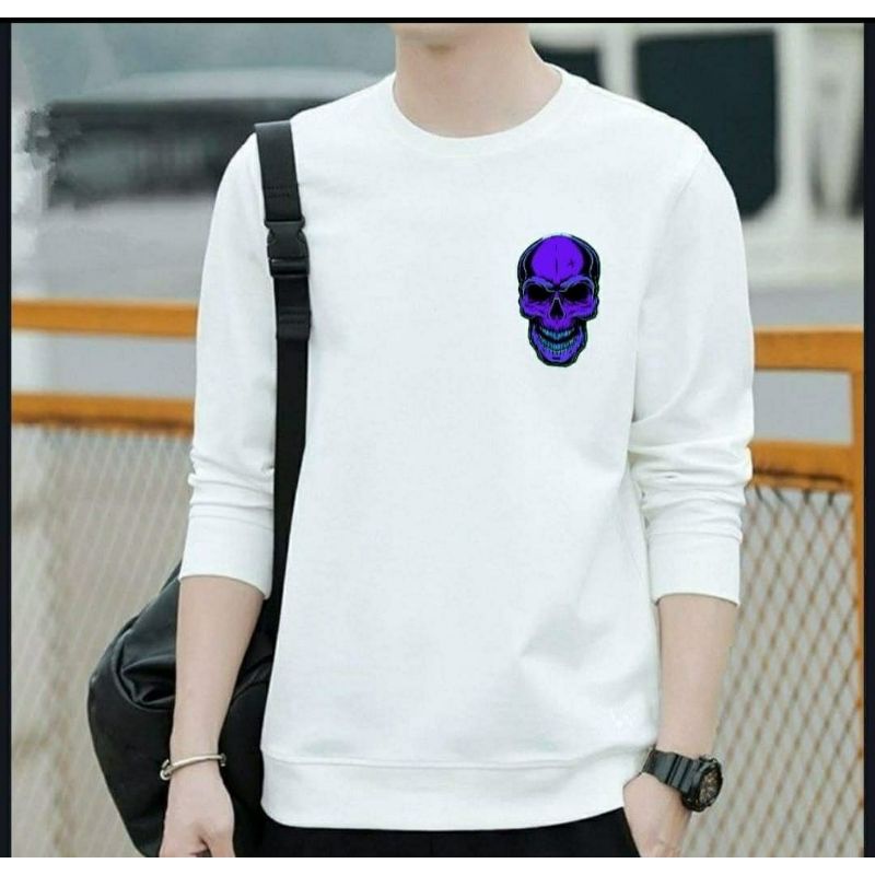 baju tengkorak/Fashion wanita Pria/kaos kekinian/ kaos lengan panjang