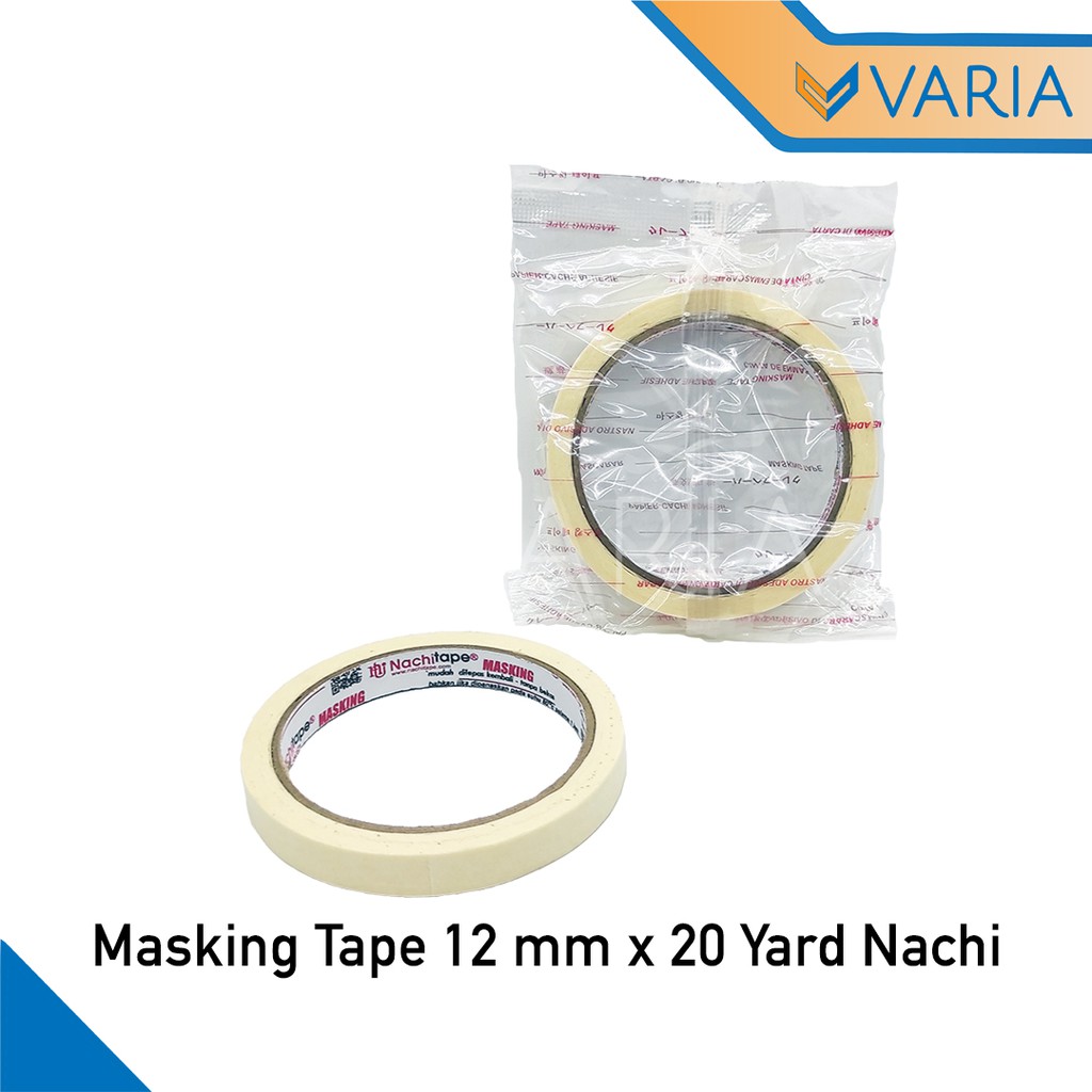 Masking Tape Solasi Isolasi Lakban Kertas 1/2&quot; 12 mm x 20 Yard Nachi