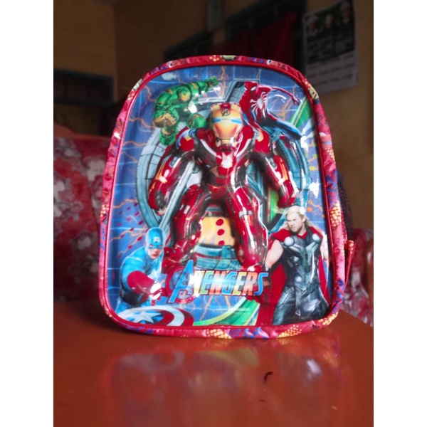 Tas Ransel Anak Perempuan Backpack Laki-laki Embos Timbul Karakter Kartun Robott