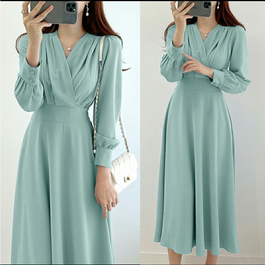 FWG - LONGDRESS GLAMOLA / DRESS WANITA CASUAL DRESS / PAKAIAN WANITA / DRESS KOREA STYLE / DRESS