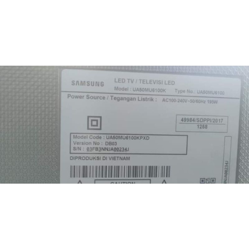 LAMPU LED BACKLIGHT TV SAMSUNG 50MU6100 - UA50MU6100K