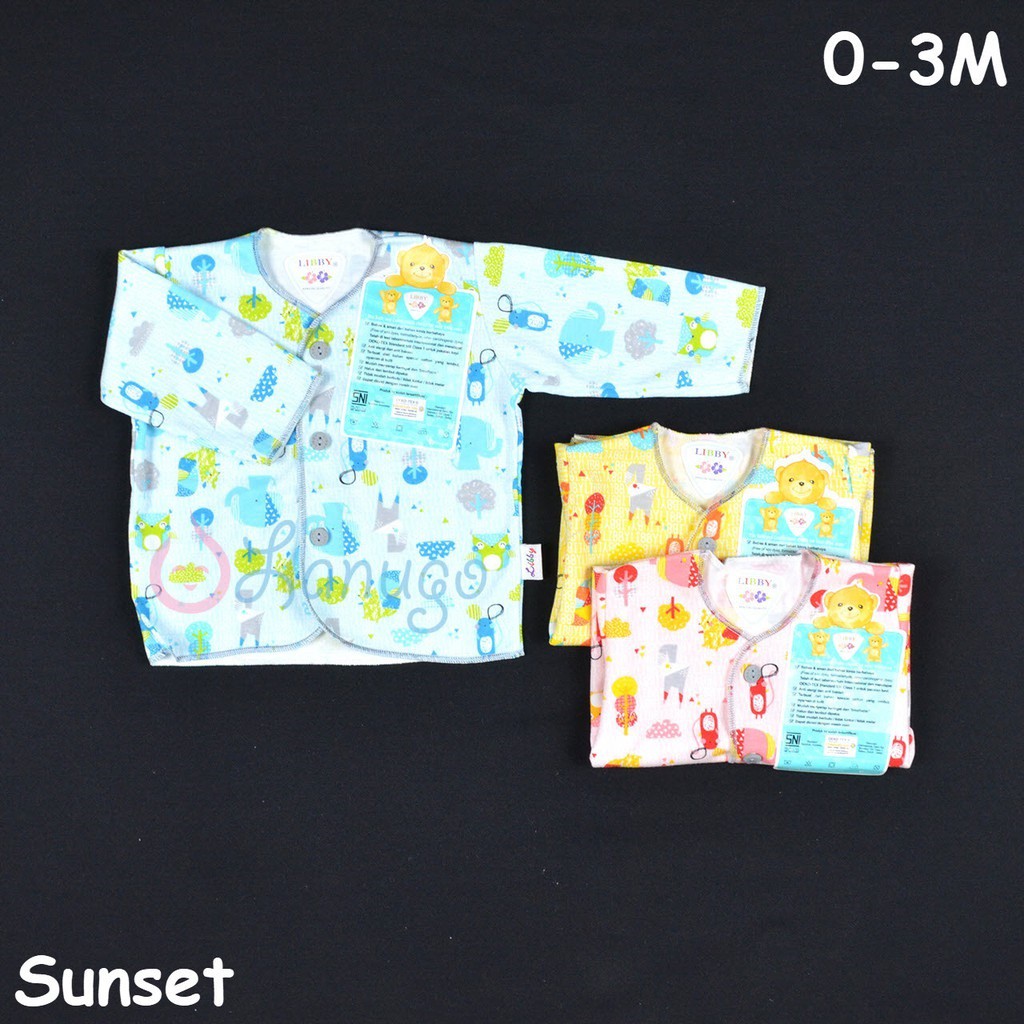 LIBBY 3 Pcs Baju Lengan Panjang Bayi | Baju Bayi / Perlengkapan Bayi Baru Lahir