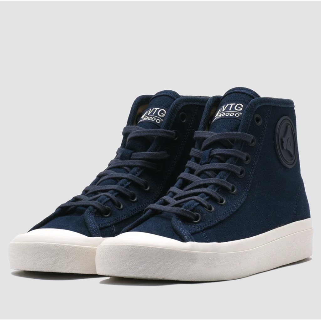 Sepatu Brodo Vintage/Vantage V2 Hi (Mocha/Navy/Fullblack/Teracota/Natural White/Black White/Camel/Olive)-Navy