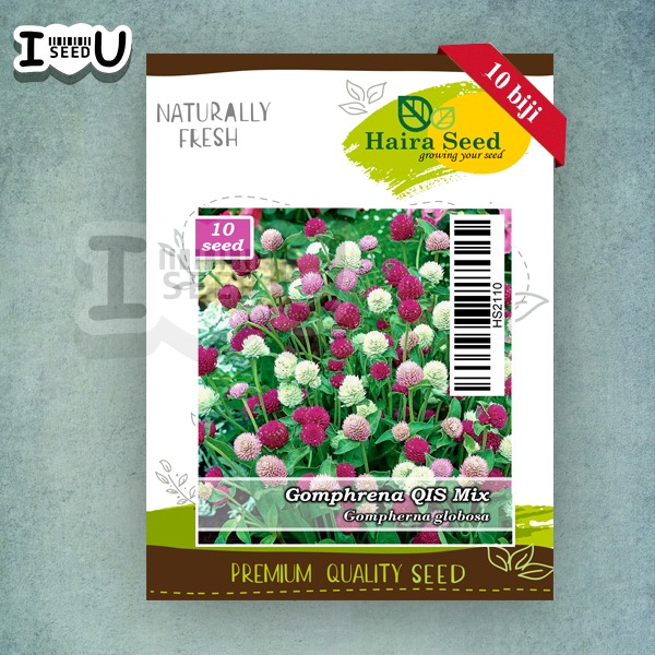 Haira Seed Bibit-Biji Bunga Kancing-Gomphrena QIS Mix