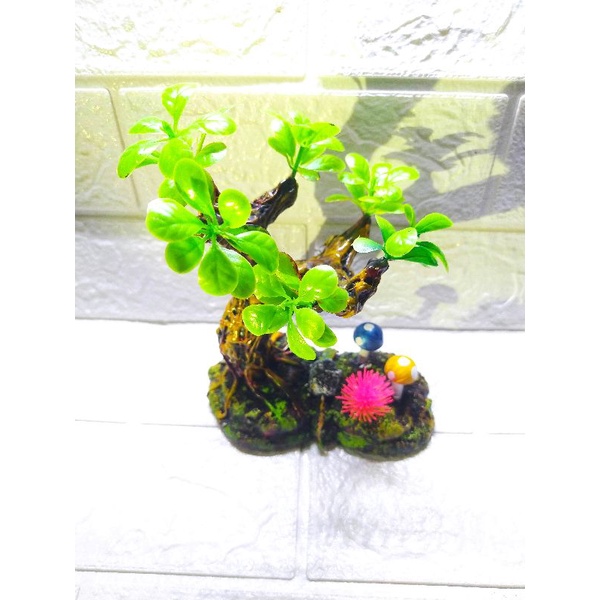 Hiasan Bonsai Plastik Aquarium