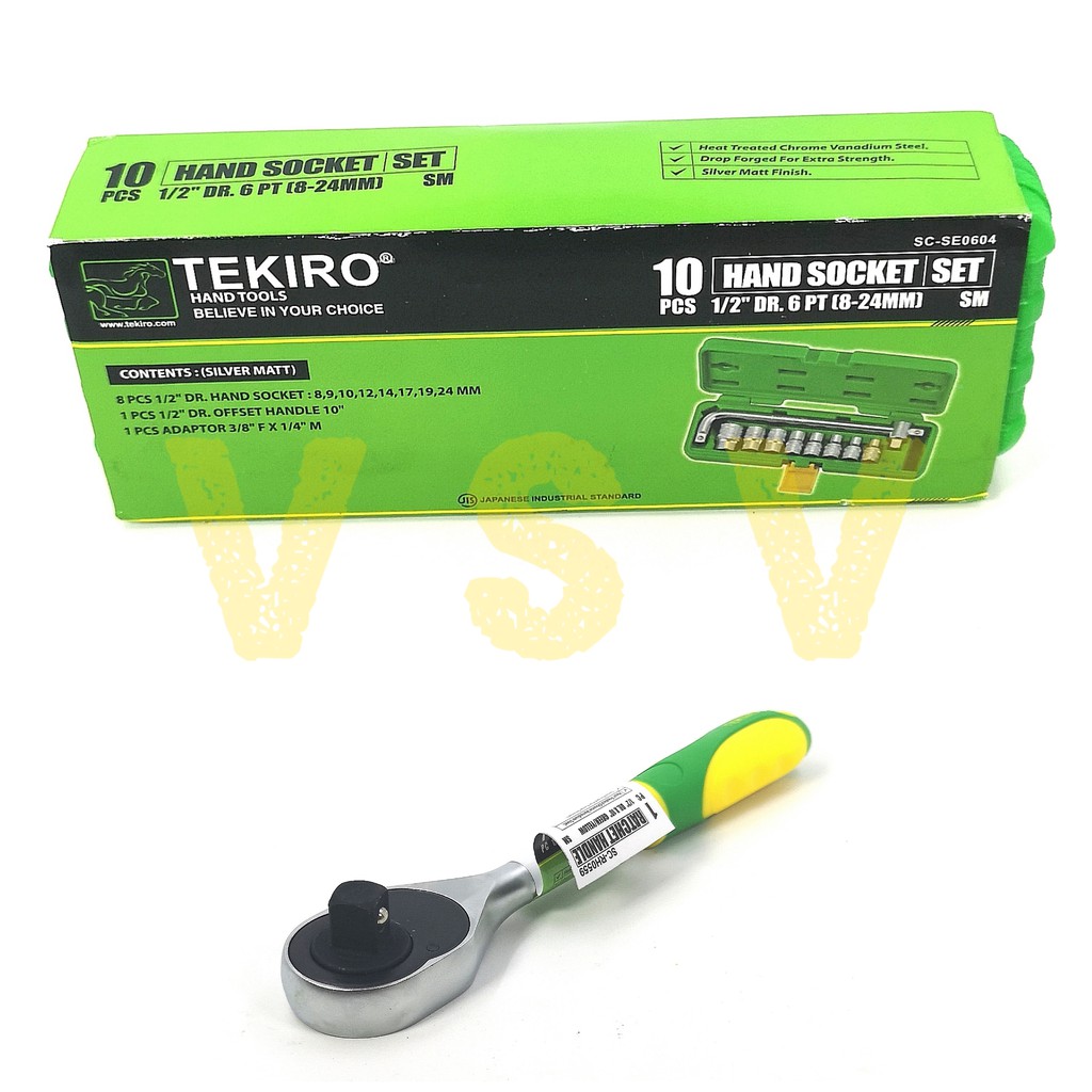 Kunci sok set Tekiro 10pc + handle rachet 1/2&quot; Socket set Tekiro