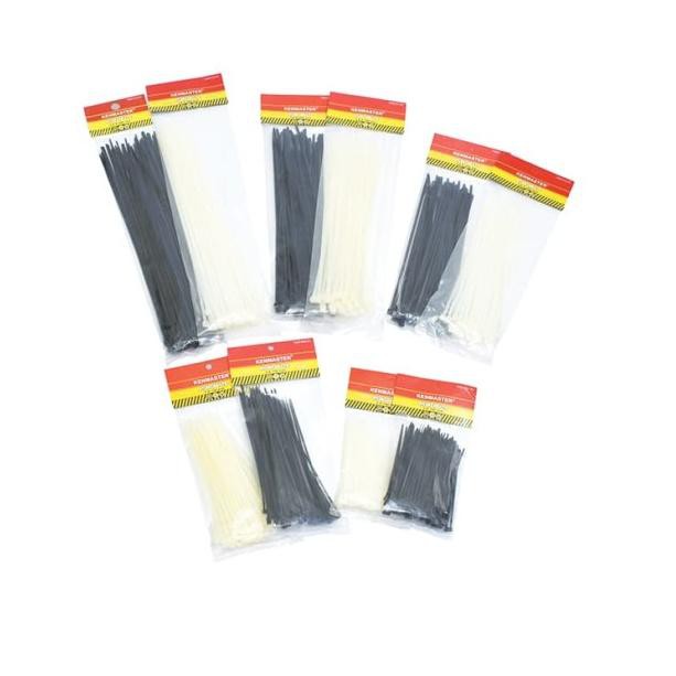 

☀ Kenmaster Cable Ties 3.6X20cmX50Pcs Black + White ( 2 Pack ) ➶