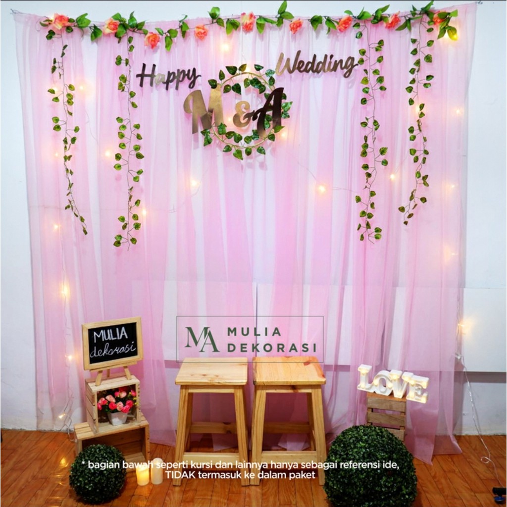 Dekorasi Backdrop Lamaran Nikahan Aqiqah Background Bekdrop Paket Mulia I