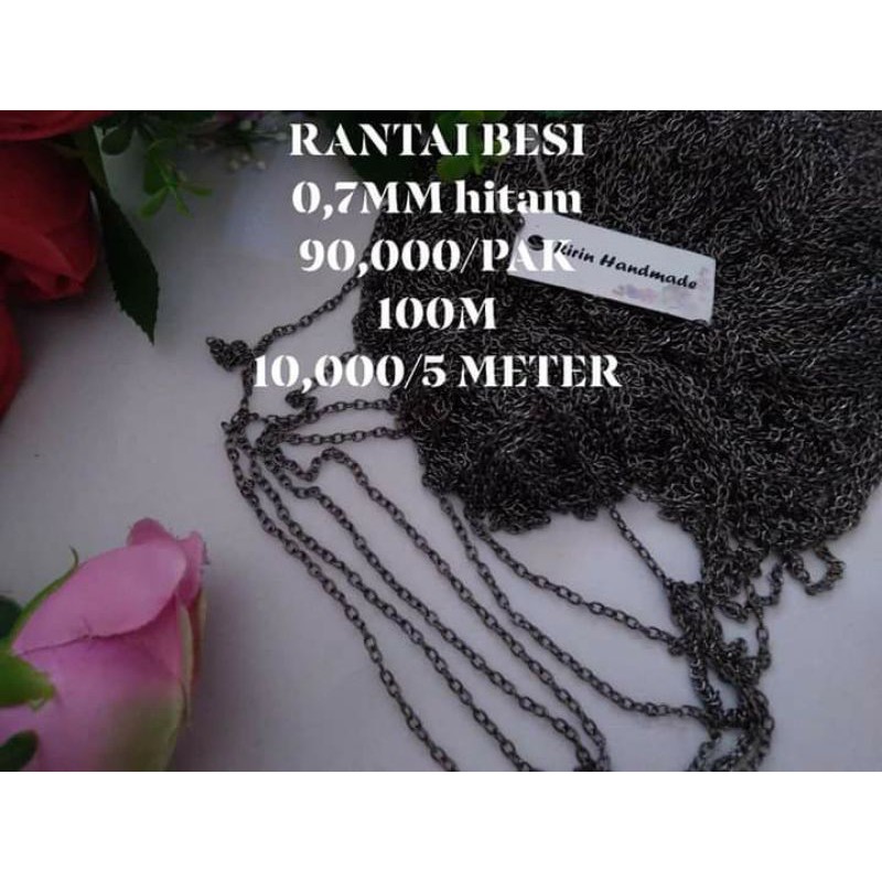 rantai besi hitam (5 meter )