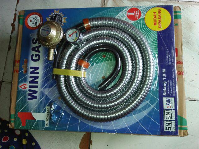 Kompor Gas 1 Tungku + Selang & Regulator Winn Gas