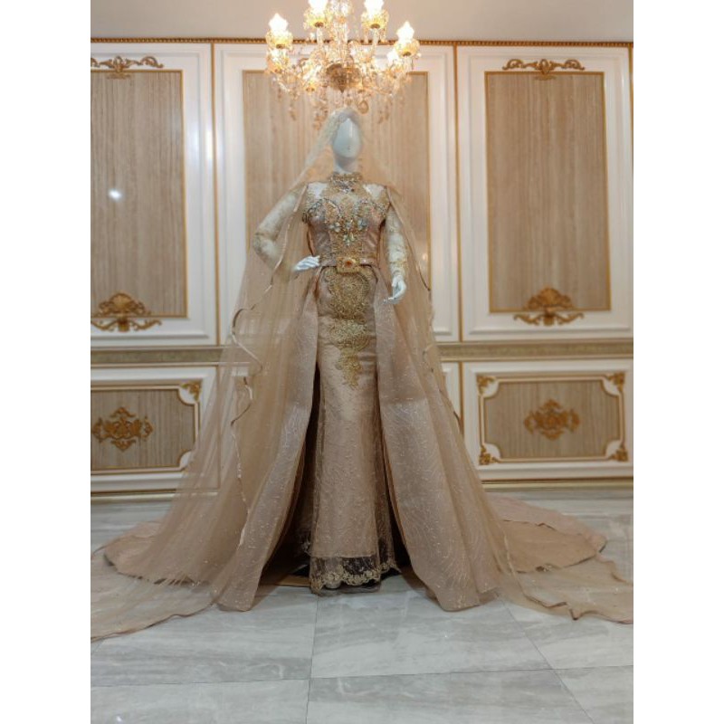 GAUN PENGANTIN SLIM MEWAH BEREKOR//GAUN WEDDING TILE AKAR TRIDI//KEBAYA