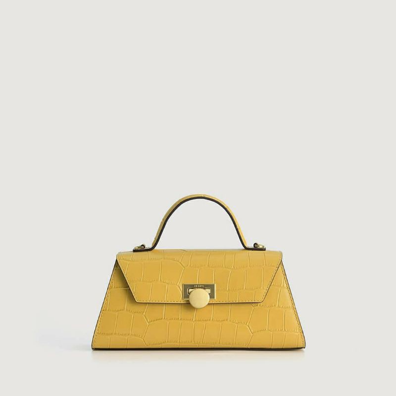 10.10 SALE | PDRO Croc-Effect Trapeze Top Handle Bag