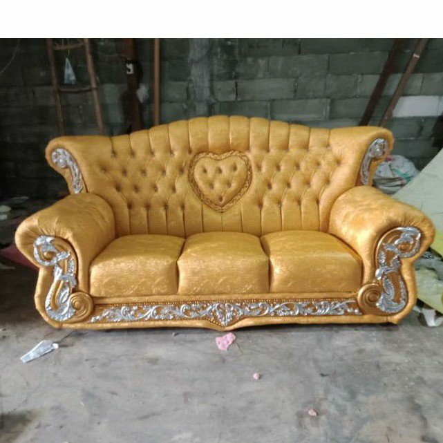 SET SOFA 321 Jumbo Jaguar Classic GOLD Mewah + Meja Kaca