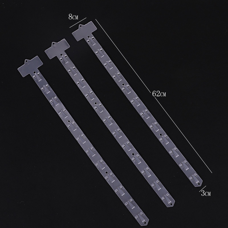 [1Pc Supermarket snack Plastic hanging strips] [Multifunction Adhesive Nail-Free Store Hang Snacks Display Hanger Hooks ][Useful Pvc Merchandising Clip Strips]