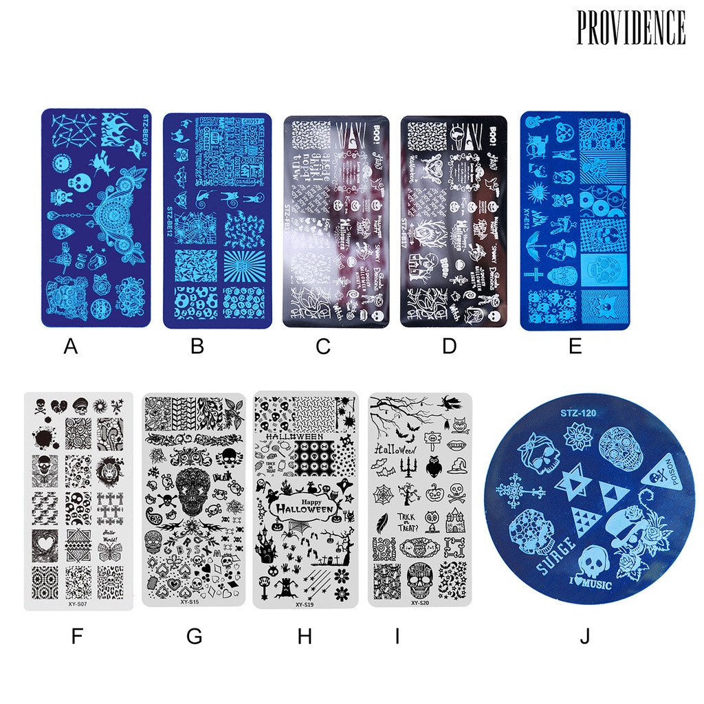 Providence Plat Stempel Kuku Motif Halloween Untuk Manicure / Nail Art / Salon