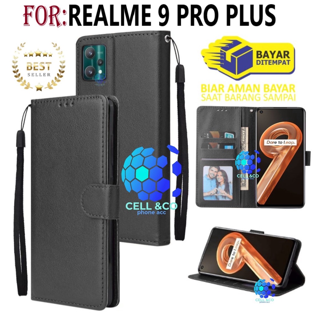 NEW REALME 9 PRO PLUS CASE FLIP LEATHER WALLET PREMIUM FLIP CASE BUKA TUTUP KESING HP CASING FLIP CASE REALME 9 PRO PLUS