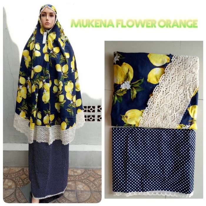 Mukena Katun jepang Flower Orange AFC