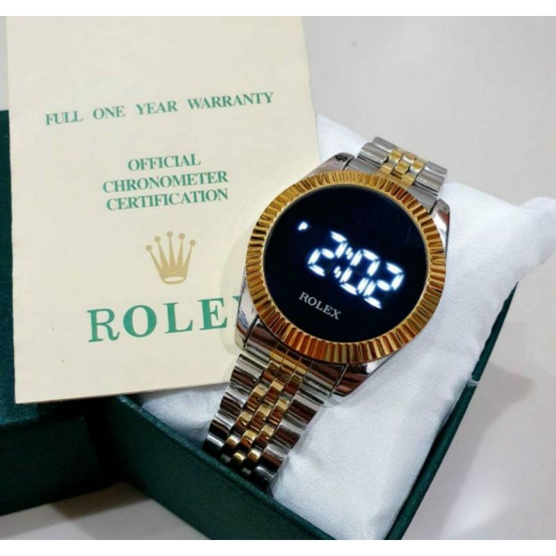 TERVIRAAALLLL.JAM TANGAN TOUCH paket box + buku manual || jam tangan digital wanita Rolex LED rantai