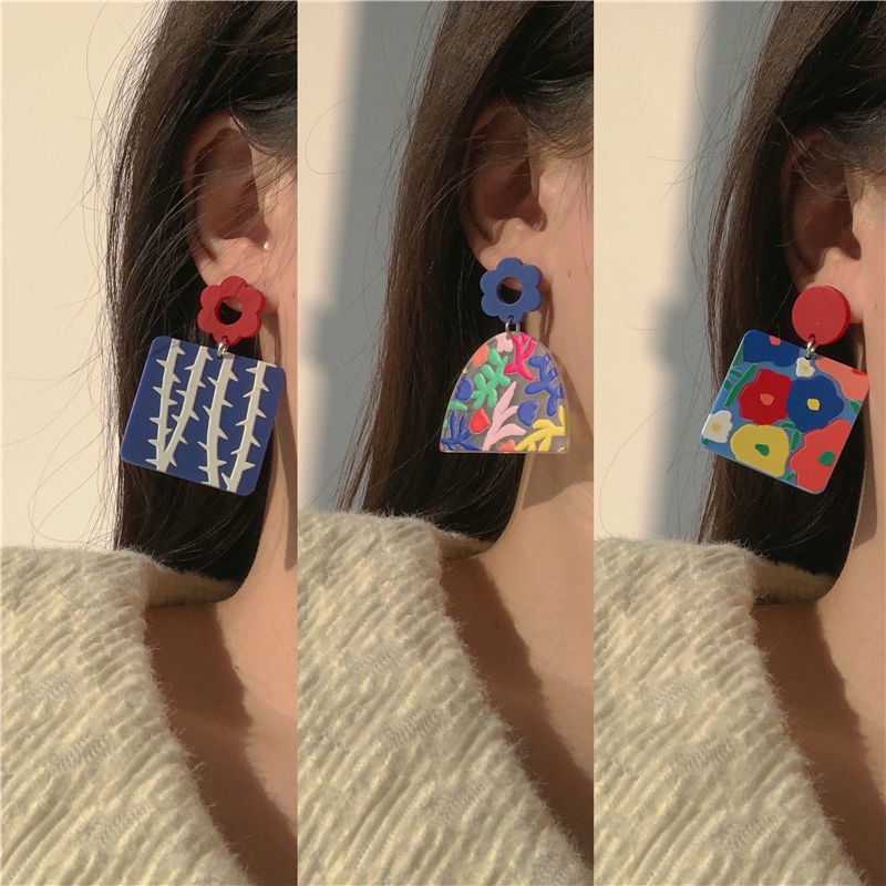 Warna akrilik seri anting-anting ~ Korea temperamen style anting-anting in minoritas all-match warna