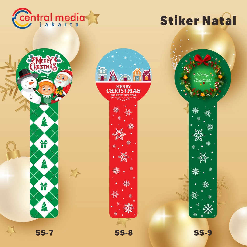 Sticker Segel Toples Natal 16 Pcs Hampers Christmas Stiker Seal Label Dus Box Kue-2