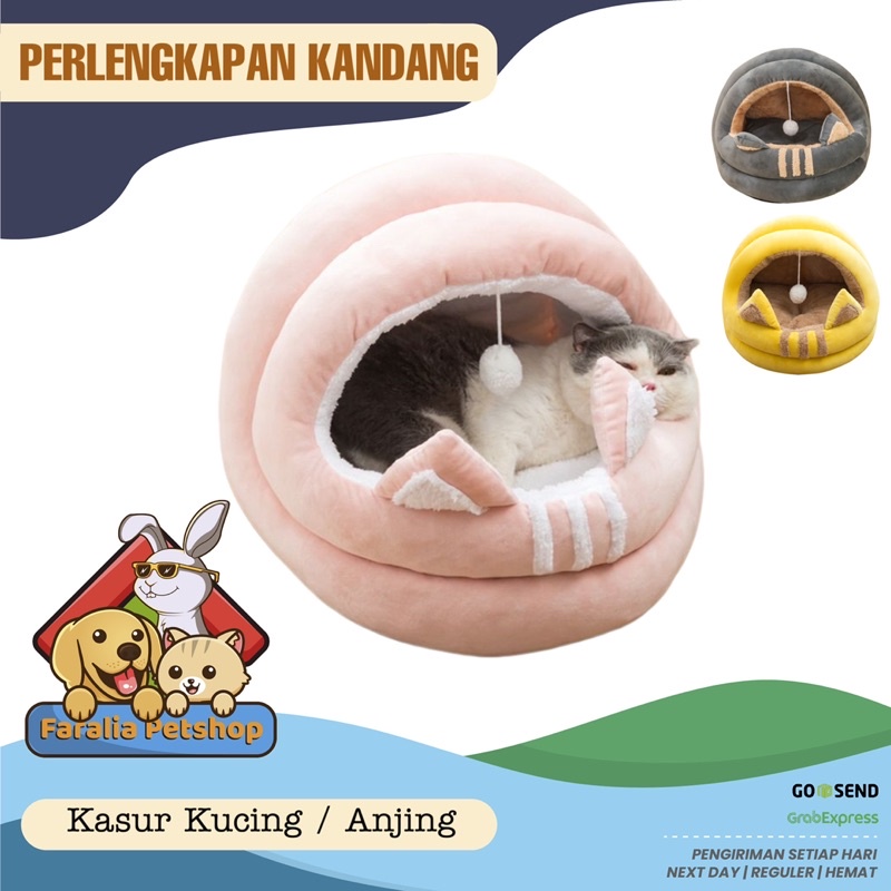 Kasur Tempat Tidur Kucing Anjing Bentuk GoaPet Bed Cat Dog Sleeping Gua Cave Kitten