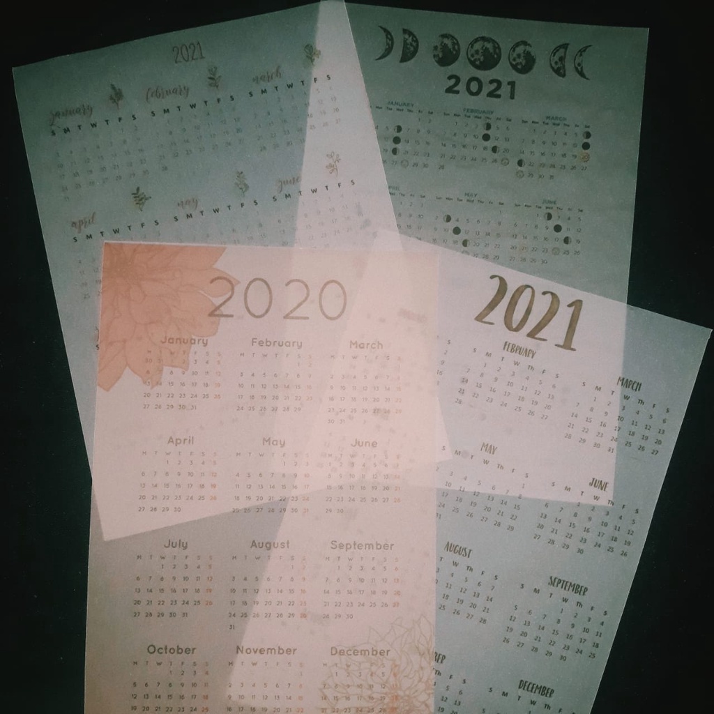 

(1lmbr) Kalender 2021 / 2022 pada Kertas Transparant