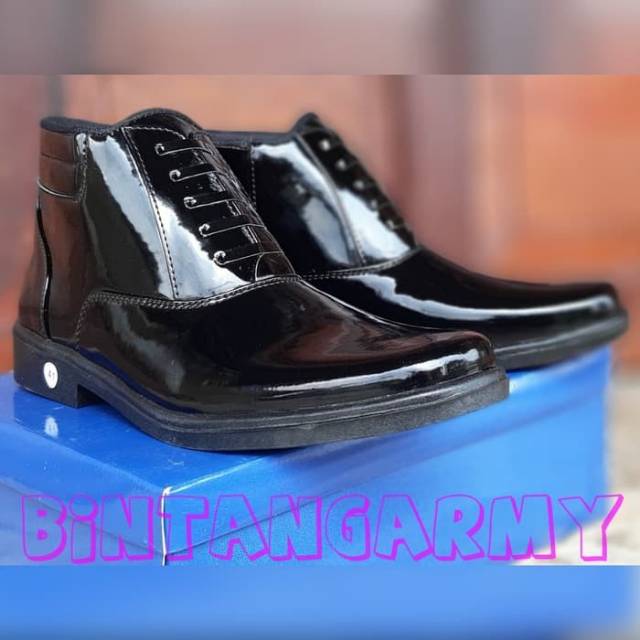 Sepatu PDH Resleting Tanpa Tali / Tali Mati