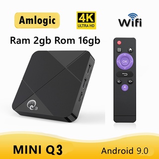 Tv Box STB Ram 2GB ROM 16GB Amlogic Android 9.0 Support Wifi MiniQ3 4K Android Smart Tv Box