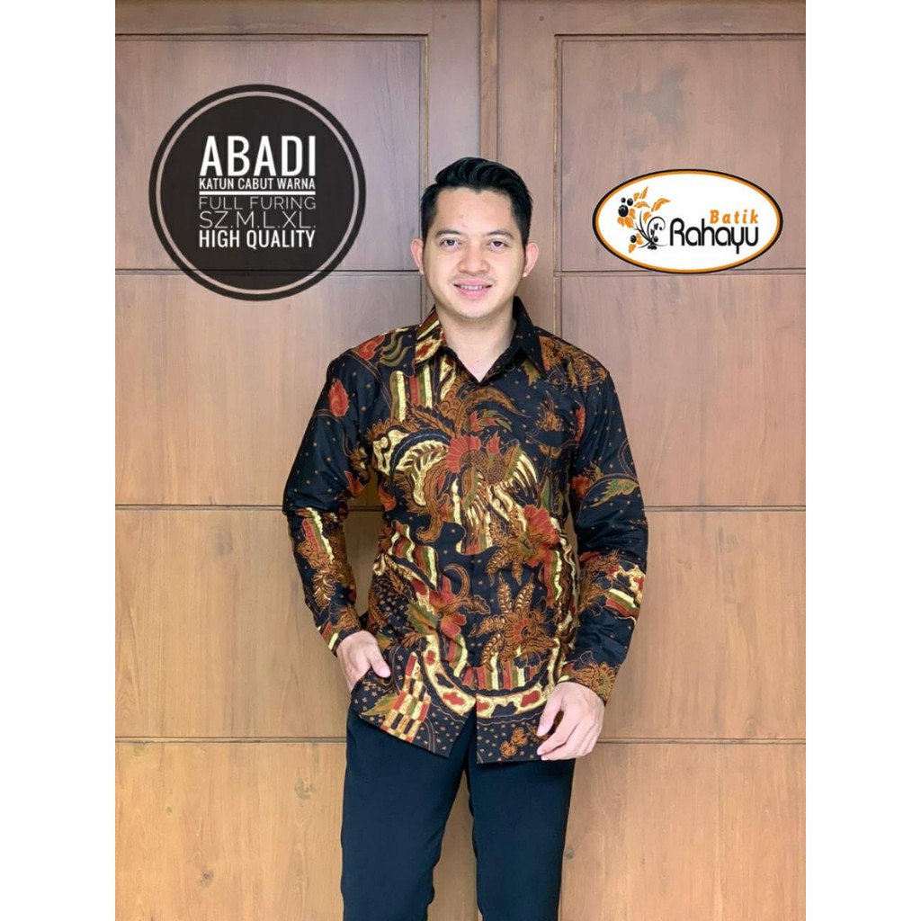 PRING KUNING KEMEJA BATIK PRIA LENGAN PANJANG LAPIS FURING  KATUN PRIMISIMA BATIK SOLO