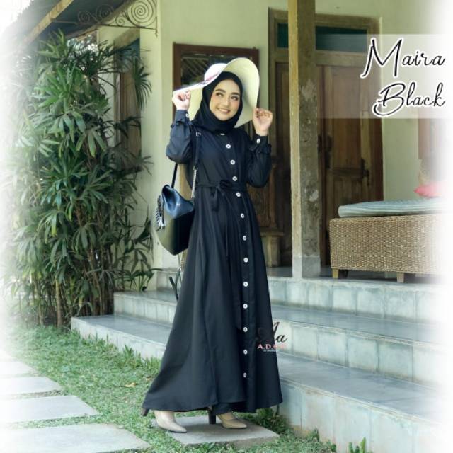 Gamis Maira Aden Bahan Toyobo, Maira dress Original by Aden, Maira Dress By Aden, Gamis Toyobo Hitam