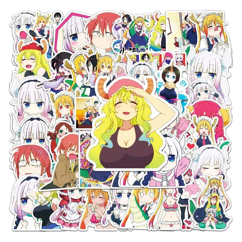 Agustina Miss Kobayashis Dragon Maid Tahan Air Kreativitas Laptop Decals Stationery Stiker Kartun Graffiti Stiker